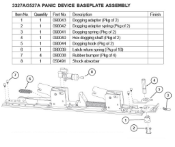 3327A/3527A PANIC DEVICE BASEPLATE ASSEMBLY